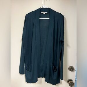 LOFT Deep Teal Open Front Cardigan